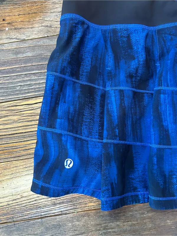 Lululemon GUC Pace Rival Skirt 12 Tennis Golf Pickleball Royal Black Shorts - Image 5