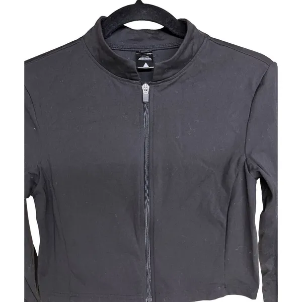 Balance Athletica The Elevate Cropped Zip Dire Wolf Top Black Women’s Size Large - Image 3