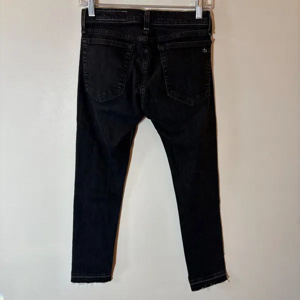 Rag & Bone Dre Capri Slim Boyfriend Jeans Concrete Grey Raw‎ Hem Size 25 - Image 4