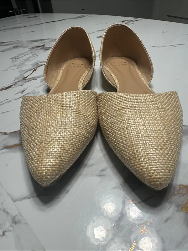 a new day Beige woven Pointed-Toe Ballet Flats. - Image 5