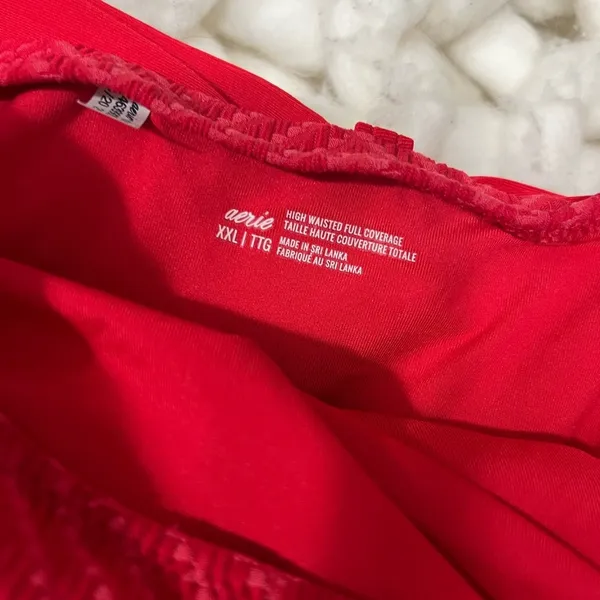 Aerie Red Textured Bikini Bottoms - Image 2
