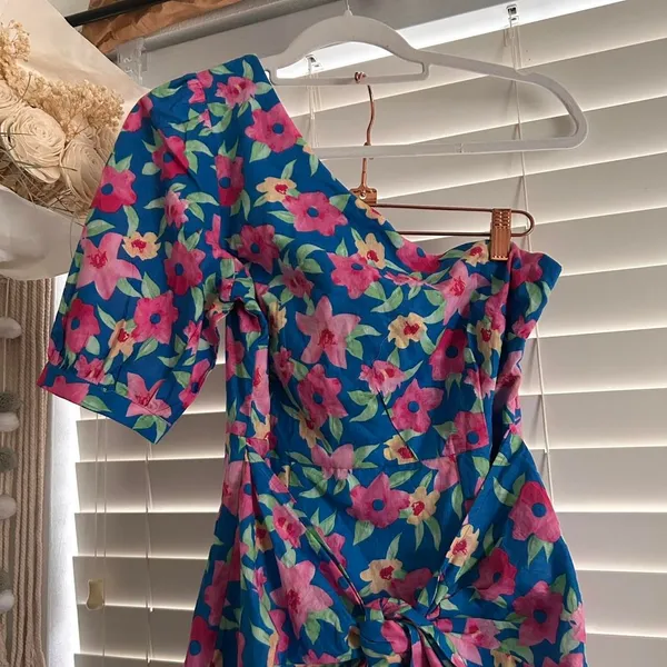 Lulus Thoroughly Sweet Floral One Shoulder Dress | medium mod retro - Image 5