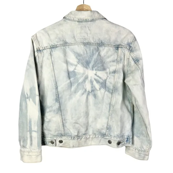 Levi's Ex-Boyfriend Acid Wash Button‎ Down Denim Trucker Jacket S - Image 3