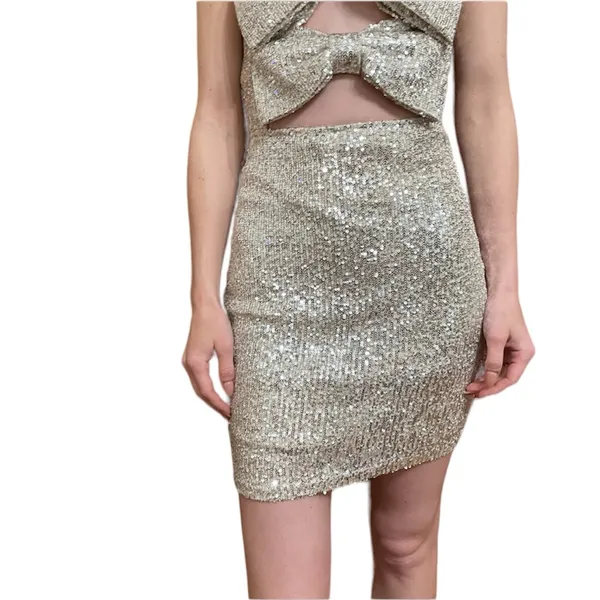 Windsor Sequin Bows Cutout Bodycon Mini Dress - Image 6