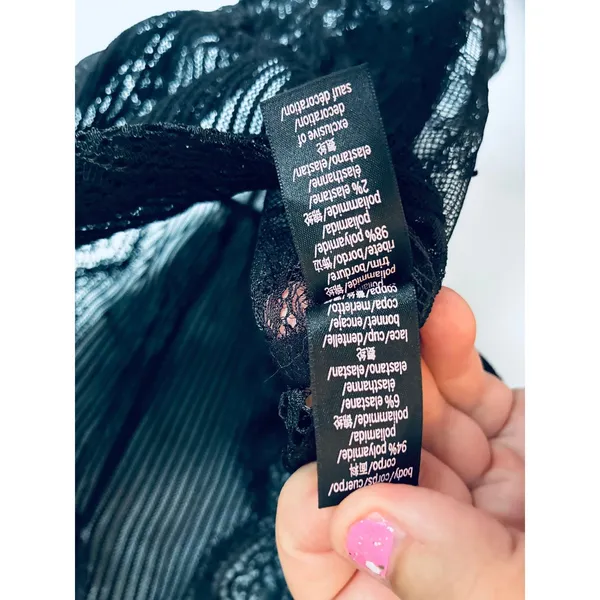 Victoria's Secret Romper Slip Lingerie Lace Black Small Whimsygoth - Image 5