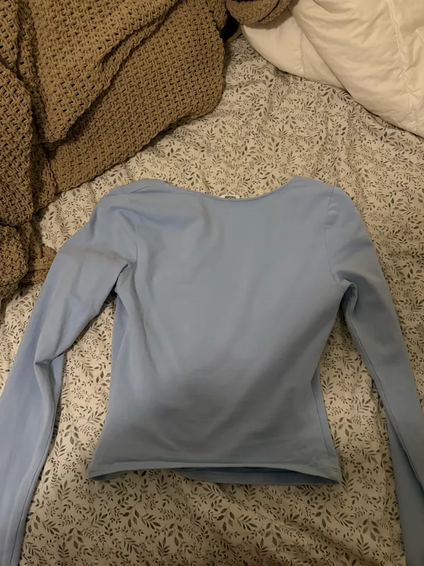 Garage Long Sleeve Crop Top Blue - Image 2