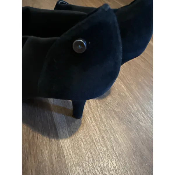 Anne Klein Belicimo Black‎ Suede Textile Pointed Toe Ankle Booties Heel 8.5M - Image 5