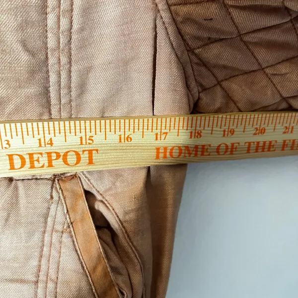 Anthropologie Hei Hei Quilted Bomber Jacket Medium Terracotta Linen Boho - Image 6