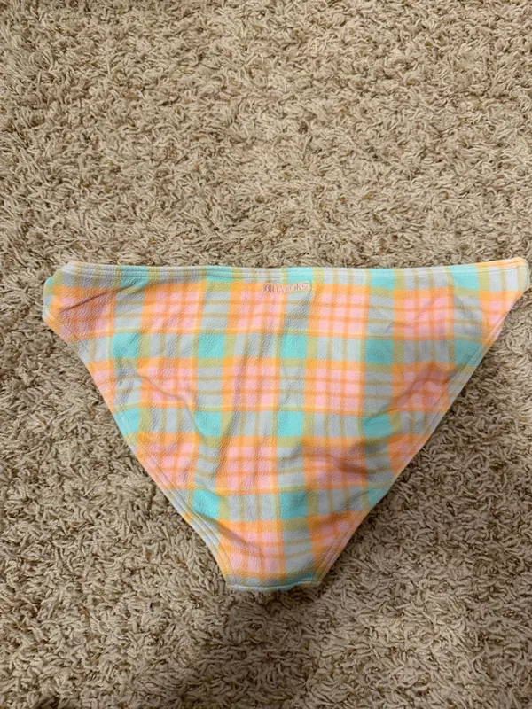 Billabong Pastel Plaid Bikini Bottoms - Pink, Yellow, Mint - Image 2