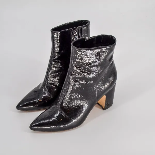 Sam Edelman Hilty 2 Patent Leather Ankle Boots Pointed Toe Block Heel Black 6.5 - Image 6