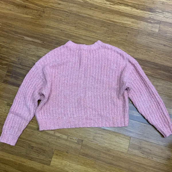 American Eagle Outfitters Pink Knit Cropped Sweater‎ Women's Size Medium Chunky - Image 4