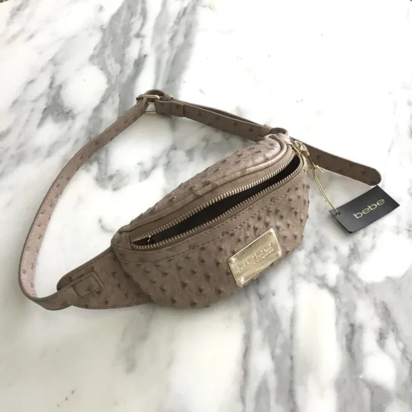 Bebe Ophelia Ostrich Fanny | Taupe - Image 6