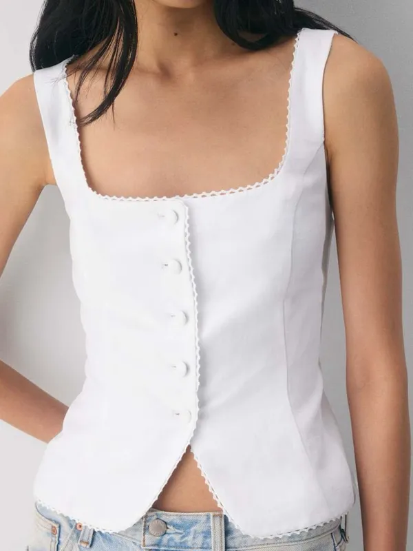 Aritzia Wilfred Octavo Bustier - CruiseLinen™ White Top Vest - Image 3