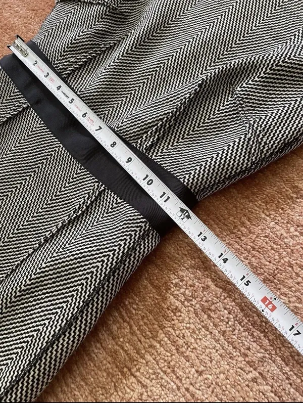 Per Se Wool Blend Chevron Sheath Dress Size 0 Black White Career - Image 4