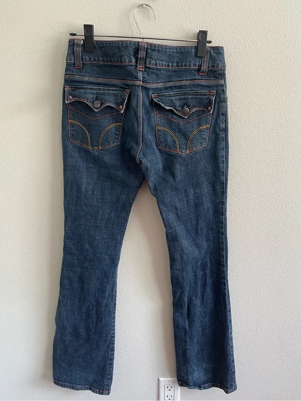 Dickies Women’s Straight Leg Low Rise Jeans in Dark Blue Size 7 - Image 2