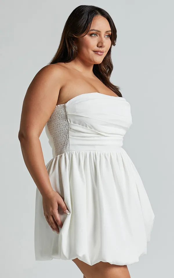 New Showpo Shaima Mini Dress Strapless Bubble Hem Dress Size Large MSRP $99 - Image 5