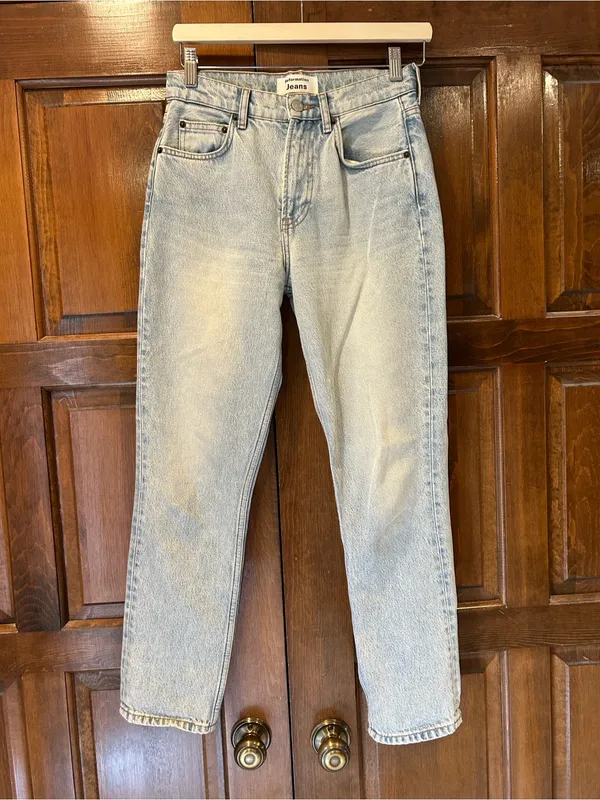 Reformation Julia Crop High Cigarette Jean Powell Wash Size 25 Rigid Denim LY741 - Image 2