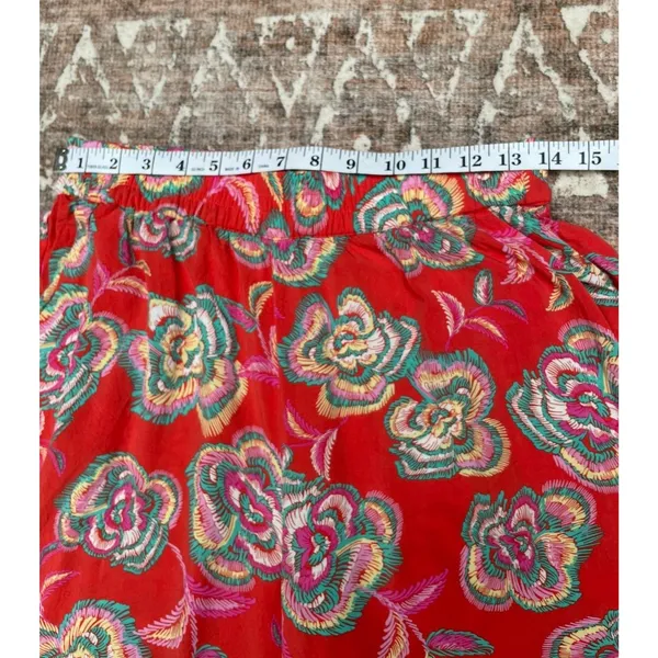Resort Boho Floral Wide Leg Pants Z Supply Dante Tango Red Cruise Rayon M - Image 12