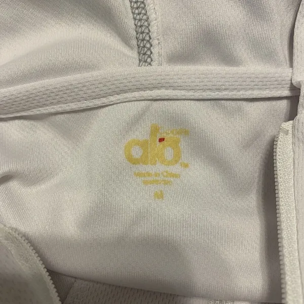 ALO Womens Size Medium White 1/4 Zip Athletic Activewear Pullover Hoodie Jacket - Image 4