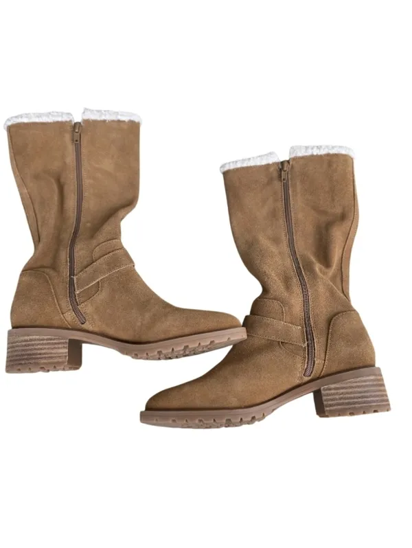 Lucky Brand Genuine Leather Suede Womens Boots Buckle Full Zip Size 7 - Image 5