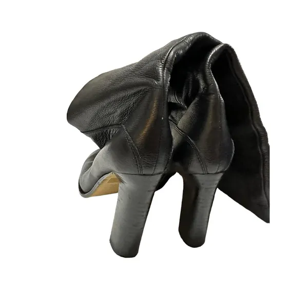 Reiss Women's Black Pull On Knee High Round Toe Leather Boots Size 39 EUR‎ - Image 5