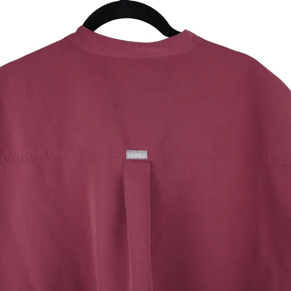 Figs Womens Rafaela Oversized Scrub Top Technical Collection Wine Red Size XL - Image 9