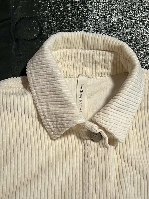 Womens XS The Group Babaton Aritzia off-white corduroy button-up shirt shacket - Image 3
