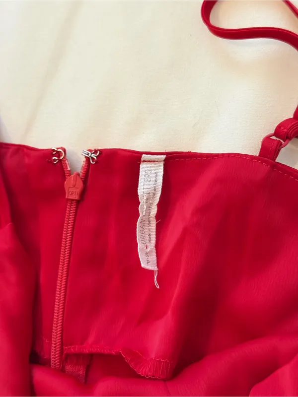 Urban Outfitters | Red Mallory Cowl Slip Mini Dress | Small - Image 5