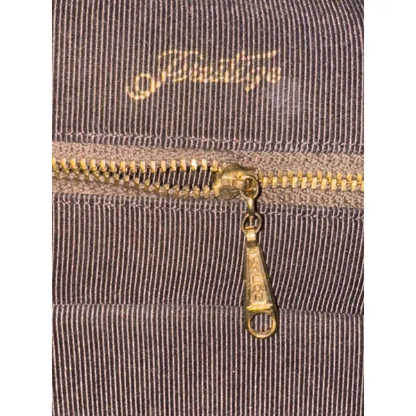 Prestige Vintage suede brown bag with gold hardware & flap closure - Image 9