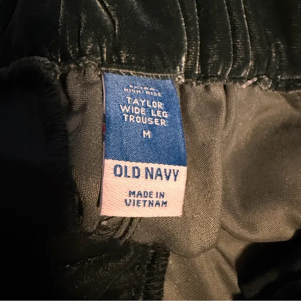 Old Navy Taylor Velvet Wide Leg Pants M Green NWT Extra High Rise Trouser - Image 5