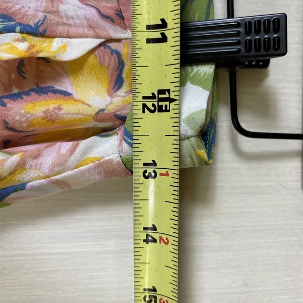 Tropical Floral Ruffle High Low‎ Maxi Skirt White Pink Green Hibiscus Wrap Style - Image 5