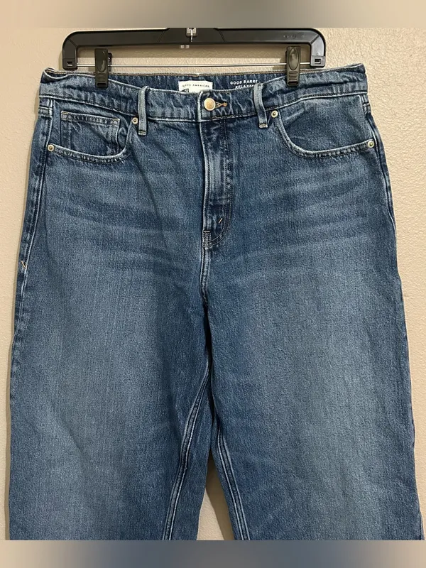 Good American Good Barrel Leg Relaxed High Rise Denim Jeans Women’s 12 / 31 - Image 3
