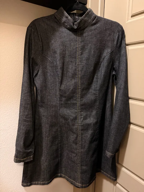Zara Denim Mini Dress - Image 3