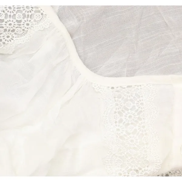 NWT BCX Juniors Lace-Trim Tie-Hem Peasant Top 1080F2K White L - Image 6
