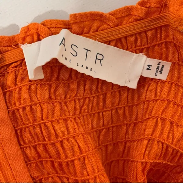 ASTR The Label Orange Off The Shoulder Midi A-Line Dress - Size Medium - Image 8