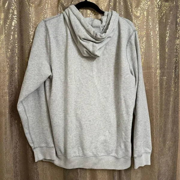 Abercrombie & Fitch Soft Fleece Gray Logo Pullover‎ Hoodie Sweater Medium - Image 2