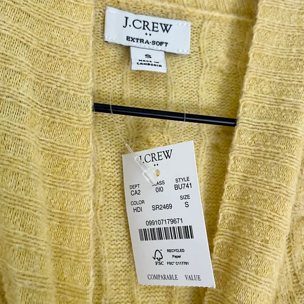 NWT J. Crew Factory Wool Mock Neck Sweater Extra Soft Yarn Yellow Small - Image 5
