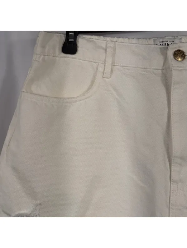 Show Me Your Mumu Tucson White Denim Shorts 32 - Image 3