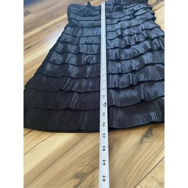 Express Sexy Black Ruffled Layers Strapless Body Hugging Cocktail Eve Dress 6 - Image 5