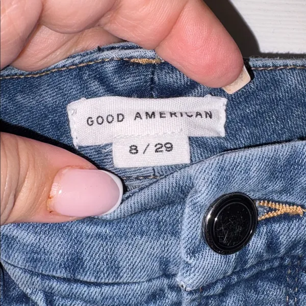 Good American Good Leg Distressed Jeans Blue Size 8 - Image 5