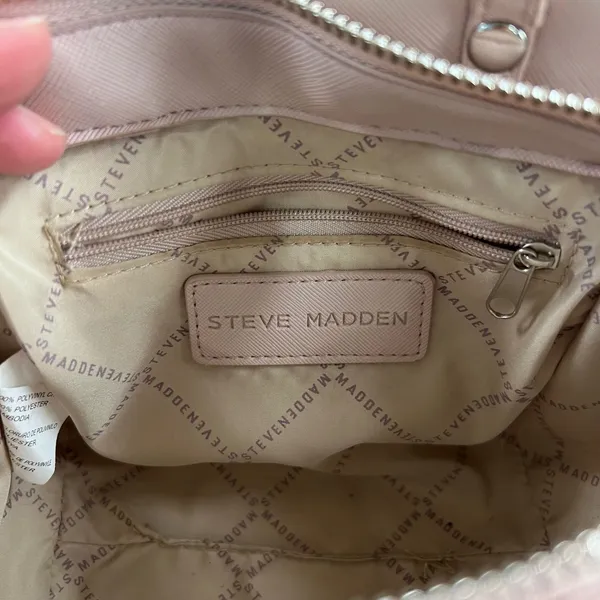 Steve Madden Dusty Pink Saffiano Vegan‎ Leather Winged Satchel Crossbody Bag - Image 10