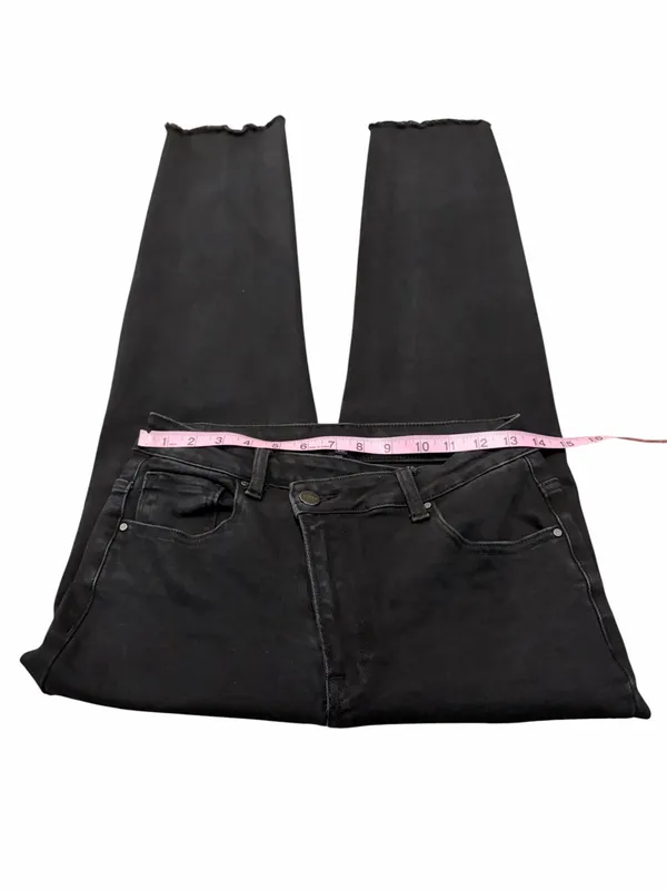 RISEN black jeans with crossover waistband and raw hems - Image 3