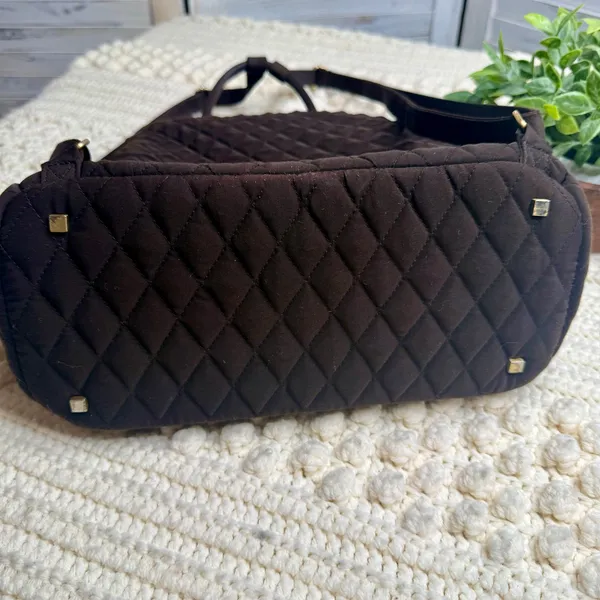 VERA BRADLEY Woman's Quilted Large Backpack Carryall Chocolate Brown - Image 13