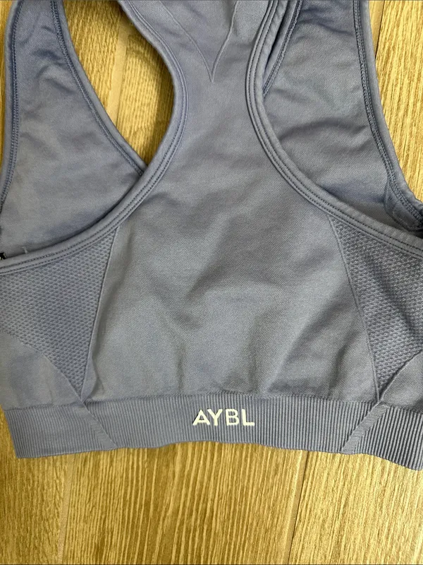 AYBL Racerback Sports Bra in Dusty Lavender Blue - Image 4
