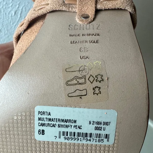 Schutz Portia Suede Ankle Boots Honey Peach Tan Leather‎ Wrap Straps Size 6B - Image 6