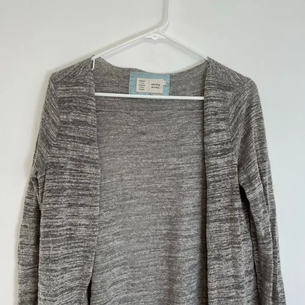SATURDAY SUNDAY ANTHROPOLOGIE ANTHRO Eagan Cardigan Gray Open Sweater NO LINING - Image 5