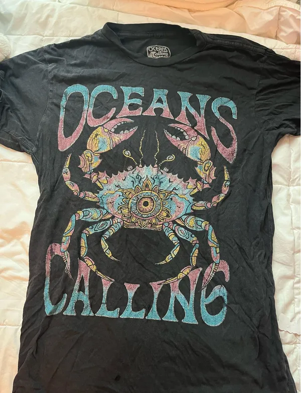 oceans calling t shirt Black Size M - Image 2