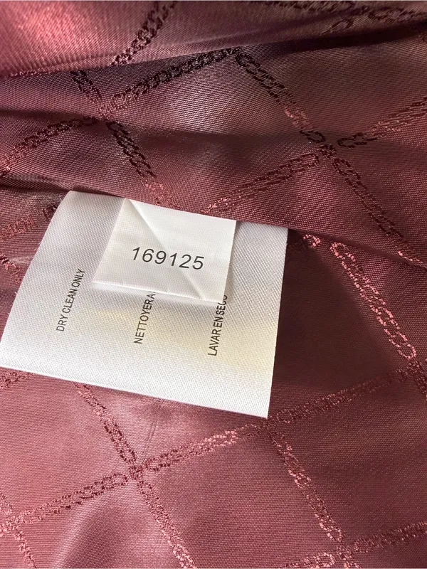 Michael Kors Wool Blend Wine Red Single-Breasted Wool Peacoat with Gold Buttons - Image 7