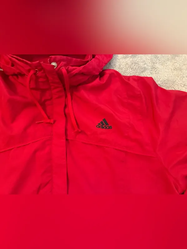 Women’s Adidas Pink Hooded Zip up Jacket Size Medium - Image 2