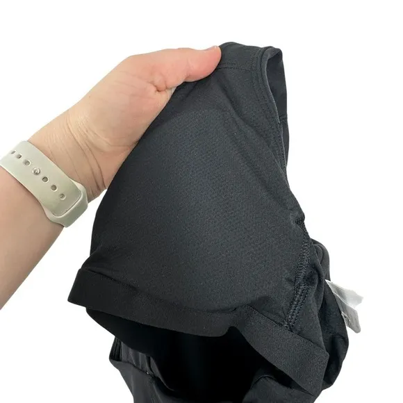 Athleta Transcend Bodysuit Black Yoga‎ Pilates One Piece Strappy Back Pockets XS - Image 5
